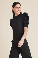 Load image into Gallery viewer, The Just Enough Puff Short Sleeve Sweatshirt in Black