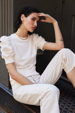 Load image into Gallery viewer, The Just Enough Puff Short Sleeve Sweatshirt in Cream